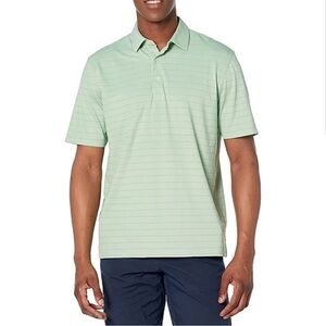 Greg Norman Size L Green Striped Golf Polo (Men’s)